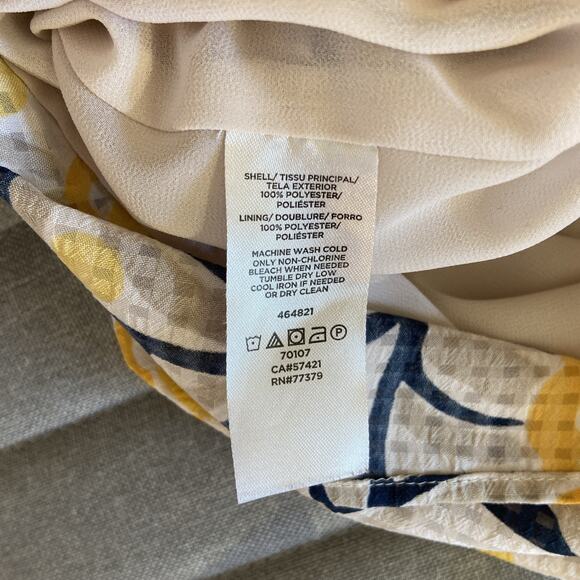 Ann Taylor Factory Gingham Floral Flower‎ Ruffle Sleeve Keyhole Blouse Shirt XSP - Picture 6 of 6